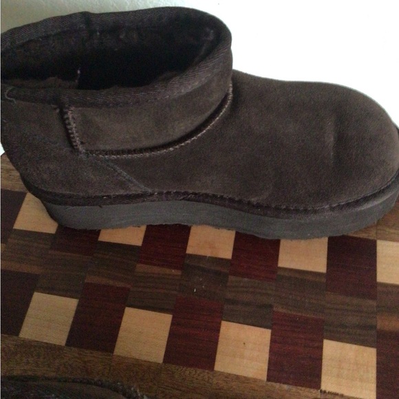 Bearpaw Shortie Chocolate Brown Cow Suede Wool Blend Ankle Gorpcore Boots 7 - Picture 5 of 12
